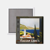 湖イタリアンヴィンテージ旅行ポスター マグネット (正面/裏面)