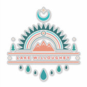 湖ウィロウバイボーホレインボームーンステッカー シール (正面)