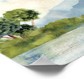 湖エバーグリーンウォーター色のウェディングカード&ギフト ポスター (角)