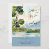 湖エバーグリーンダスティブルーデスティネーションウェディング 招待状 (正面)