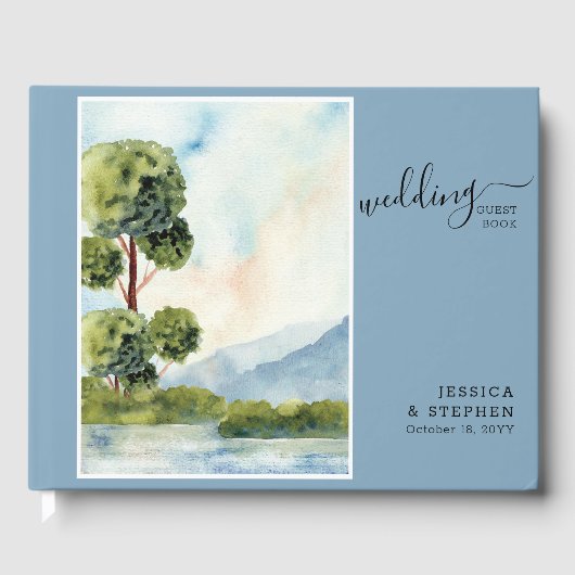 湖エバーグリーン水の色の目的地の結婚式 ゲストブック (正面)