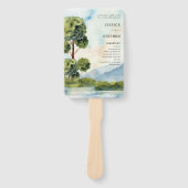 湖エバーグリーン水の色ほこりっぽいブループログラム ハンドファン (正面)