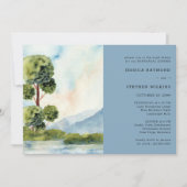 湖エバーグリーン水の色結婚のリハーサルディナー 招待状 (正面)