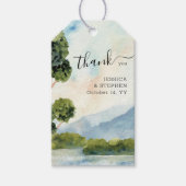 湖エバーグリーン水の色結婚の感謝 ギフトタグ (正面)