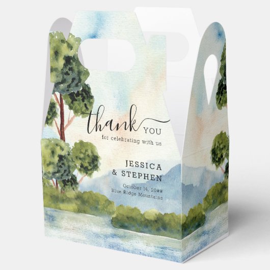 湖エバーグリーン水の色結婚の感謝 フェイバーボックス (オープン)