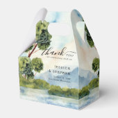 湖エバーグリーン水の色結婚の感謝 フェイバーボックス (正面サイド)