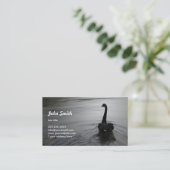 湖エレガントに泳ぐブラックスワン 名刺 (スタンド正面)
