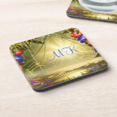 湖エレガントの上の魔法の庭モノグラムの園 コースター (左側)