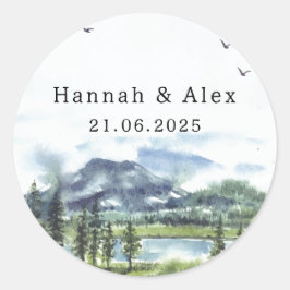 湖エンベロー素晴らしプステッカー ラウンドシール