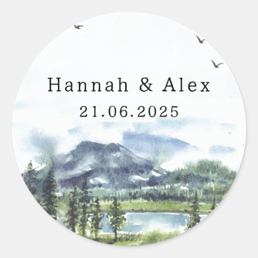 湖エンベロー素晴らしプステッカー ラウンドシール (正面)