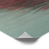 湖クラシックの木々の秋の表示クリムゾン葉 ポスター (角)