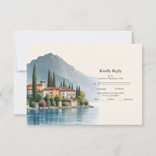 湖コモイタリアデスティネーションウェディング 出欠カード (正面)