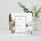 湖コモイタリアンイタリアウェディングRSVPカード (スタンド正面)