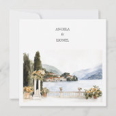 湖コモイタリアンイタリアウェディングRSVPカード (裏面)