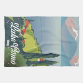 湖コモイタリアヴィンテージスタイル旅行ポスター キッチンタオル (横)