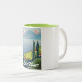 湖コモイタリアヴィンテージスタイル旅行ポスター ツートーンマグカップ (正面右)