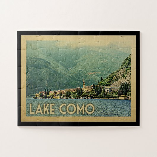 湖コモイタリアヴィンテージトラベル ジグソーパズル (横)