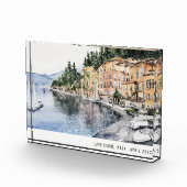 湖コモノーザンイタリア水の色のトラベイタリアンル フォトブロック (右)