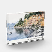 湖コモノーザンイタリア水の色のトラベイタリアンル フォトブロック (左)