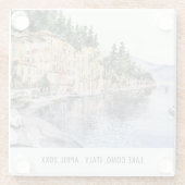 湖コモノーザンイタリア水彩旅行イタリアン旅行 ガラスコースター (裏面)