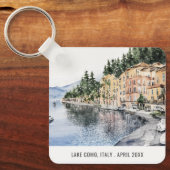 湖コモノーザンイタリア水彩旅行イタリアン旅行 キーホルダー (正面)