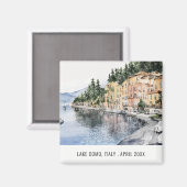 湖コモノーザンイタリア水彩旅行イタリアン旅行 マグネット (正面/裏面)