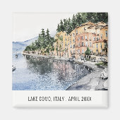湖コモノーザンイタリア水彩旅行イタリアン旅行 マグネット (正面)