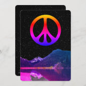 湖サイケデリックにレトロな平和のサインを宇宙 シーズンカード (正面/裏面)