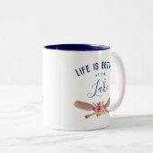 湖シックで人生は良素朴い ツートーンマグカップ (正面右)