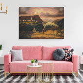 湖ジョージおよびCaldwellの村 キャンバスプリント (インサイチュ (リビング))