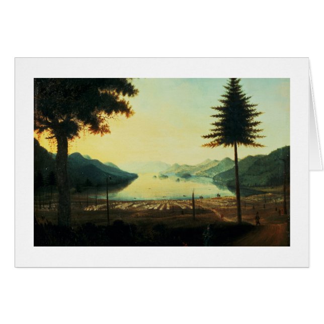 湖ジョージ、ニューヨーク1759年の野営(油 (正面横)