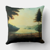 湖ジョージ、ニューヨーク1759年の野営(油 クッション (裏面)