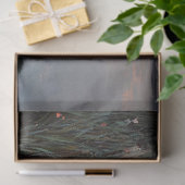 湖デコページの穏やかな夕日のボート 薄葉紙 (ギフト)