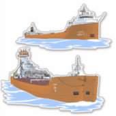 湖バージ素晴らしパスファインダーの履歴セット シール (正面)