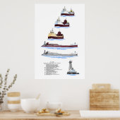 湖バージ素晴らしメノミネの歴史 ポスター (キッチン)