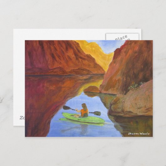 湖パウエルでカヤックを漕ぐこと ポストカード (正面/裏面)