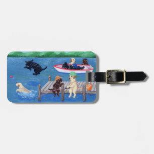 湖パーソナライズされたおもしろいラブラドール絵画ズ ラゲッジタグ