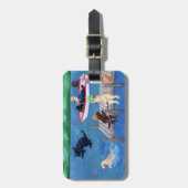 湖パーソナライズされたおもしろいラブラドール絵画ズ ラゲッジタグ (正面縦)