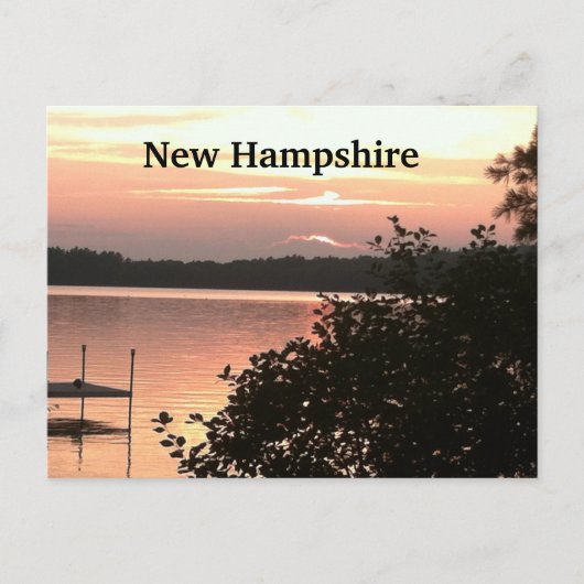 湖ビューの太陽セット ポストカード (正面)