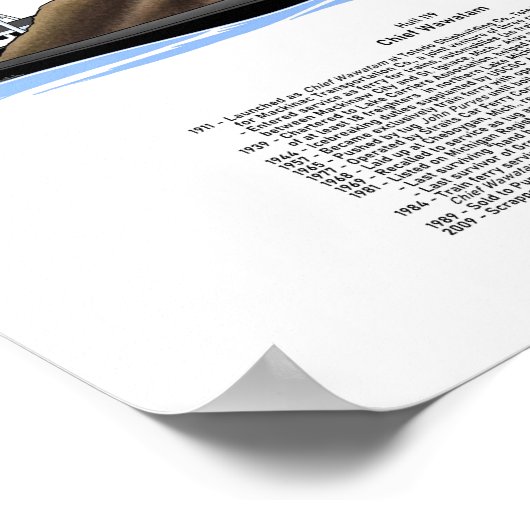 湖フェリー素晴らしチーフワタムの歴史 ポスター (角)