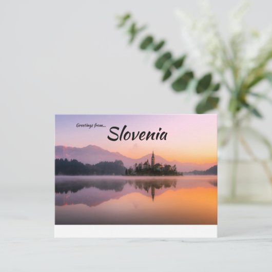 湖ブリードスロベニアのポストカード ポストカード (スタンド正面)