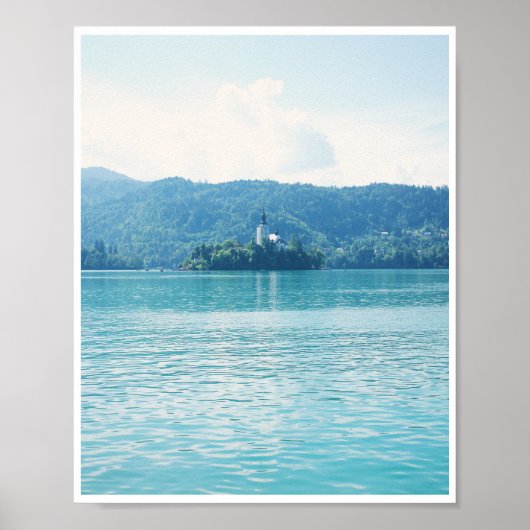 湖ブリードスロベニア風景写真 ポスター (正面)