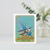 湖マコノギー・ヴィンテージ旅行ポスター。 ポストカード (スタンド正面)