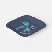 湖マップ素晴らしの輪郭のシルエット ペーパープレート (傾斜あり)