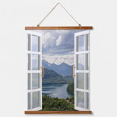 湖モダンコンテンポラリービュー 吊り下げ型タペストリー (正面)