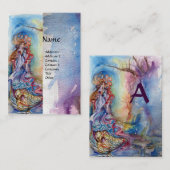 湖モノグラムのリネンの女性 名刺 (正面/裏面)