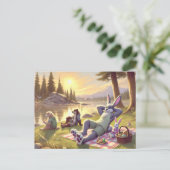 湖リラックスのイースターピクニック シーズンポストカード (スタンド正面)