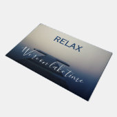 湖リラックス時間波止場船に乗ってる ドアマット (アングル)