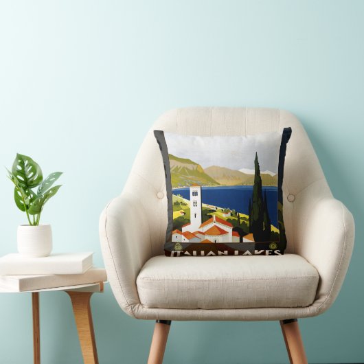 湖ヴィンテイタリアンージトラベルイタリア クッション (椅子)