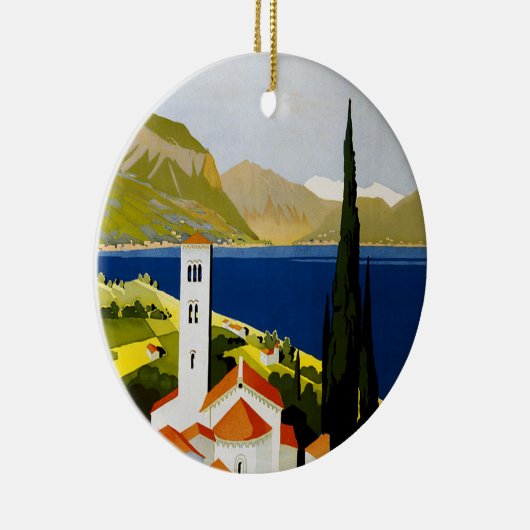 湖ヴィンテイタリアンージトラベルイタリア セラミックオーナメント (右)